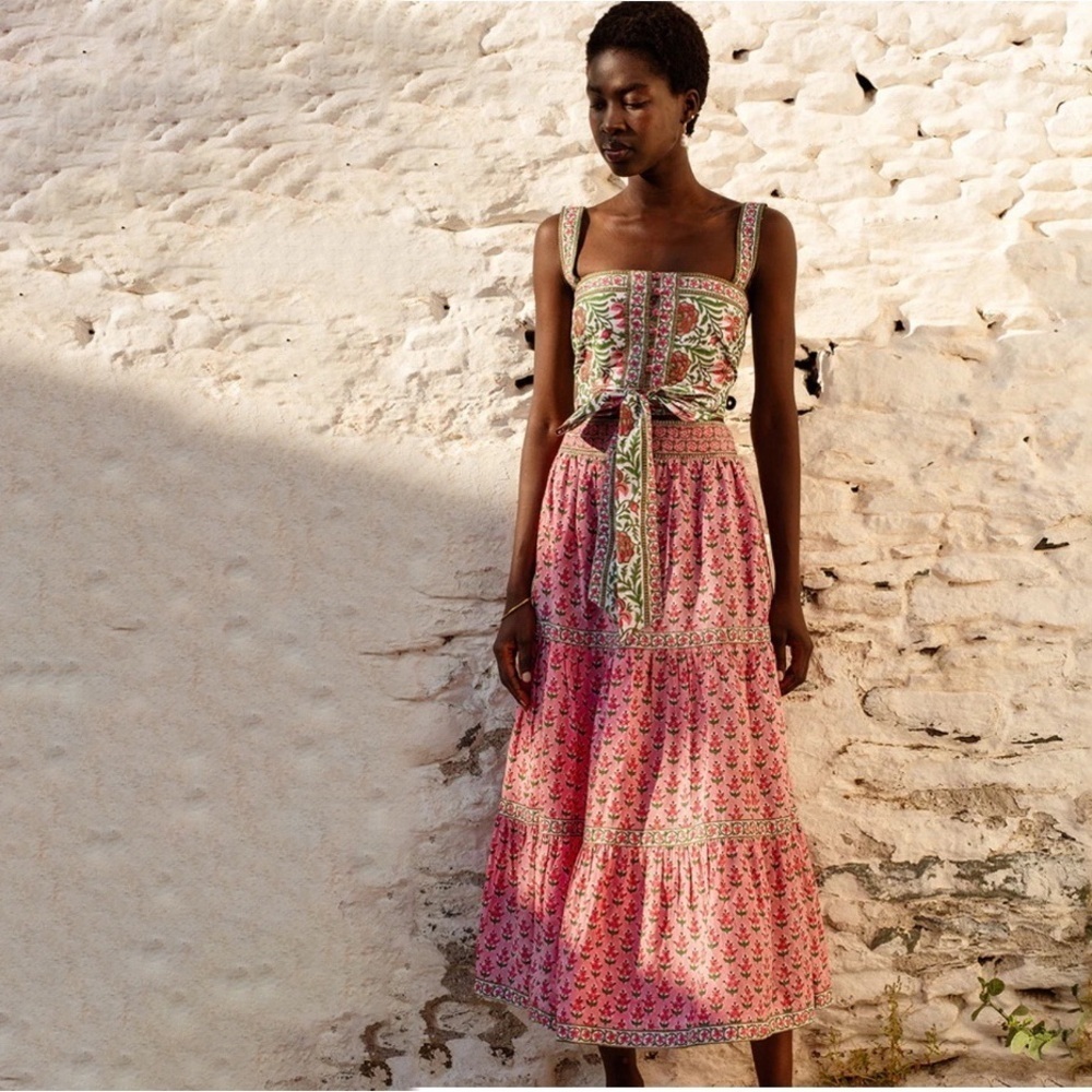 PINK CITY PRINTS Rose Hyacinth Lucia Skirt